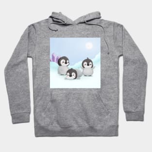 Three Cute Emperor Baby Penguins Hoodie